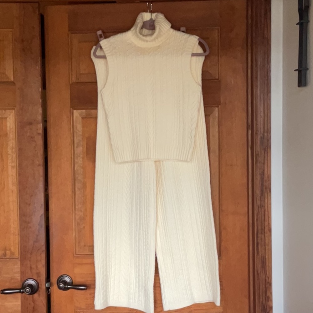 Sleeveless Cream Knit Jumpsuit